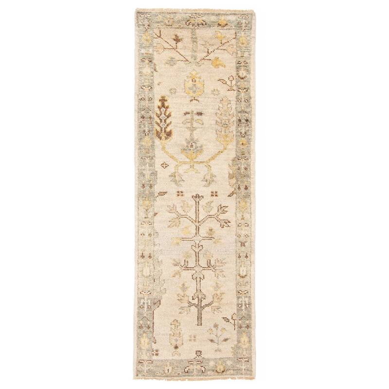 ECARPETGALLERY Hand-knotted Jules Serapi Light Grey Wool Rug - 2'5 x 7'10 - Light Grey - 2'5 x 7'10