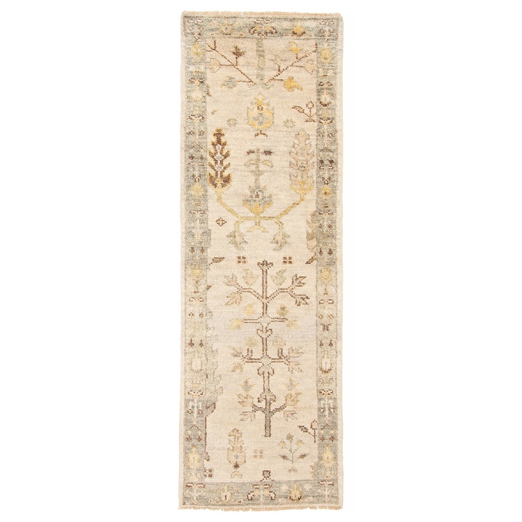 ECARPETGALLERY Hand-knotted Jules Serapi Light Grey Wool Rug - 2'5 x 7'10