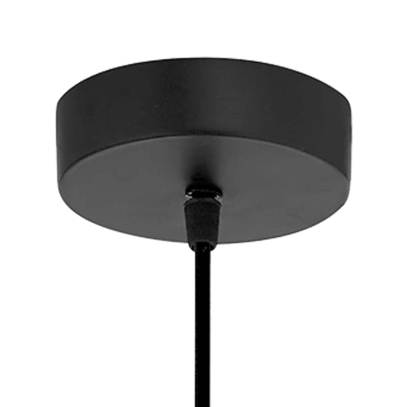 Cora River of Goods Black Metal Conical Pendant Light with Clear Glass Shade - 10" x 10" x 9.5"/68.5"