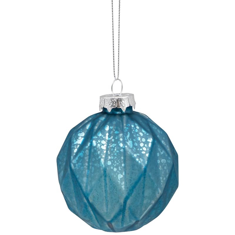 Onion and Glass Ball Christmas Ornaments - 3.25" - Royal Blue - Set of 12