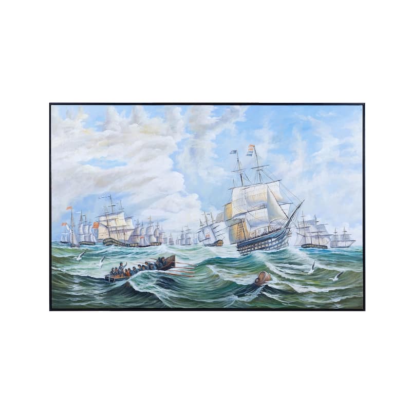 The Channel fleet in heavy weather - Canvas Painting
