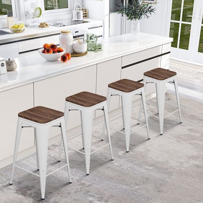 Bar Stools Counter Height,Backless Bar Stools Set of 4