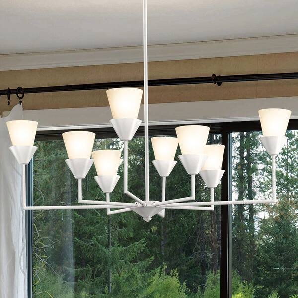 slide 2 of 5, Luxury Cottagecore Chandelier, 14.375H x 40W, with English Country Style, White Plaster, UHP5042 by Urban Ambiance