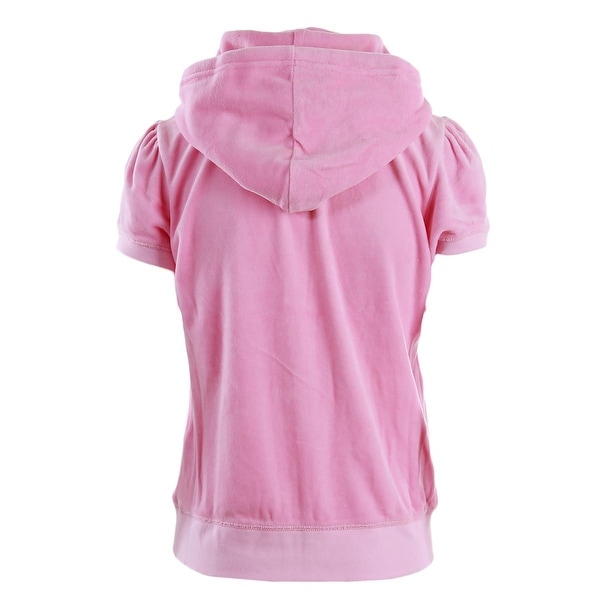 womens short sleeve zip up hoodie