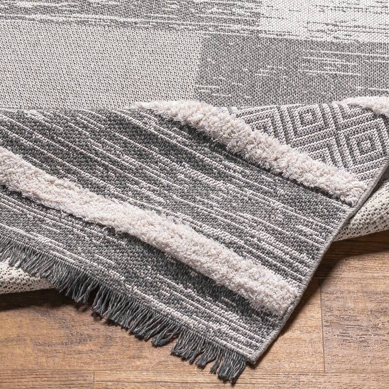 Livabliss Morocotton Striped & Checkered Cotton Area Rug