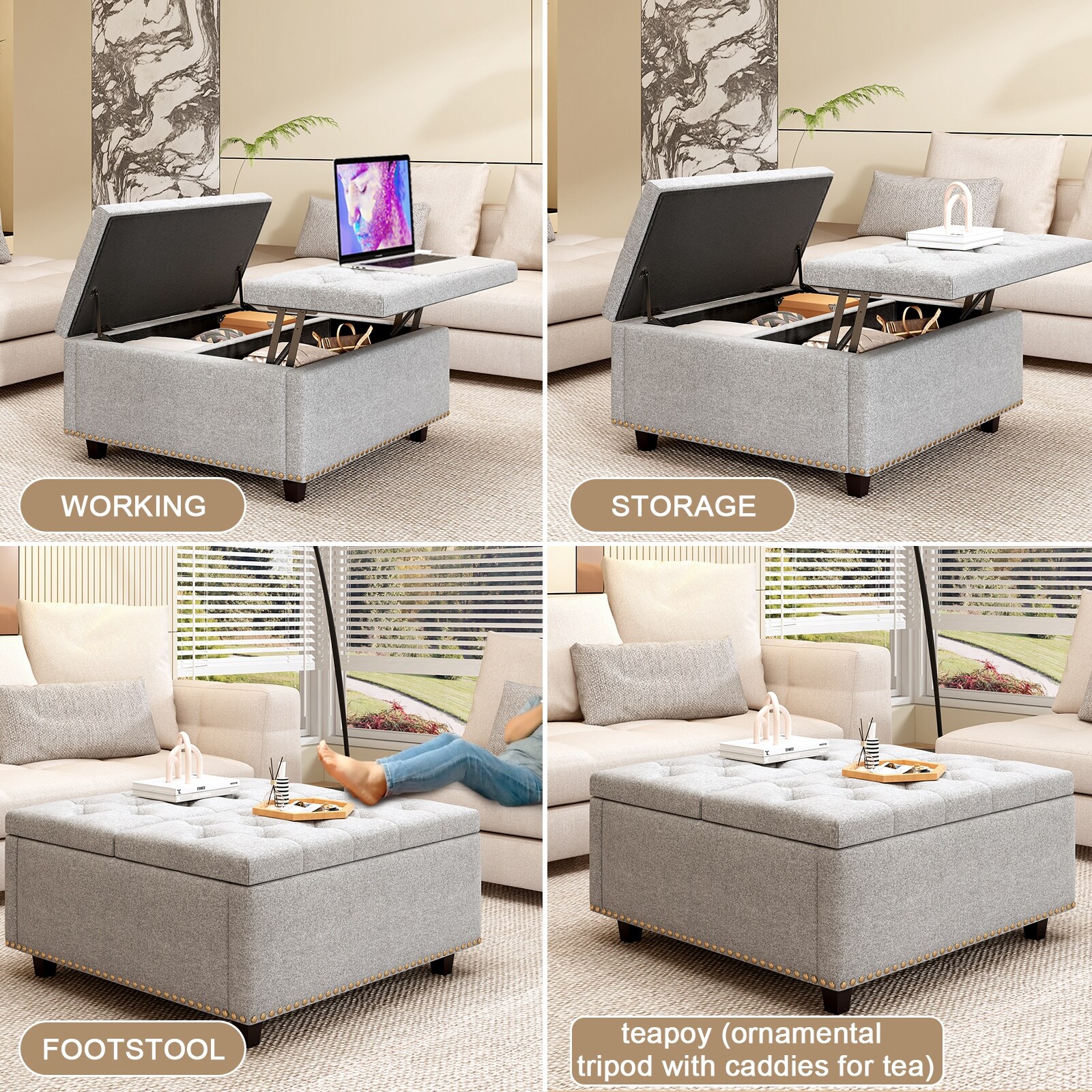オットマン・スツール DIVANCO OTTOMAN Light gray 在庫品】DIVANCO OTTOMAN Light gray｜オットマン｜IDEE SHOP Online