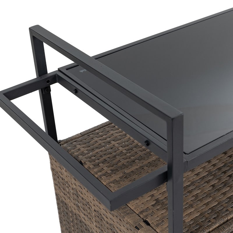 Patio Wine Serving Cart w/Wheels for Porch Backyard
