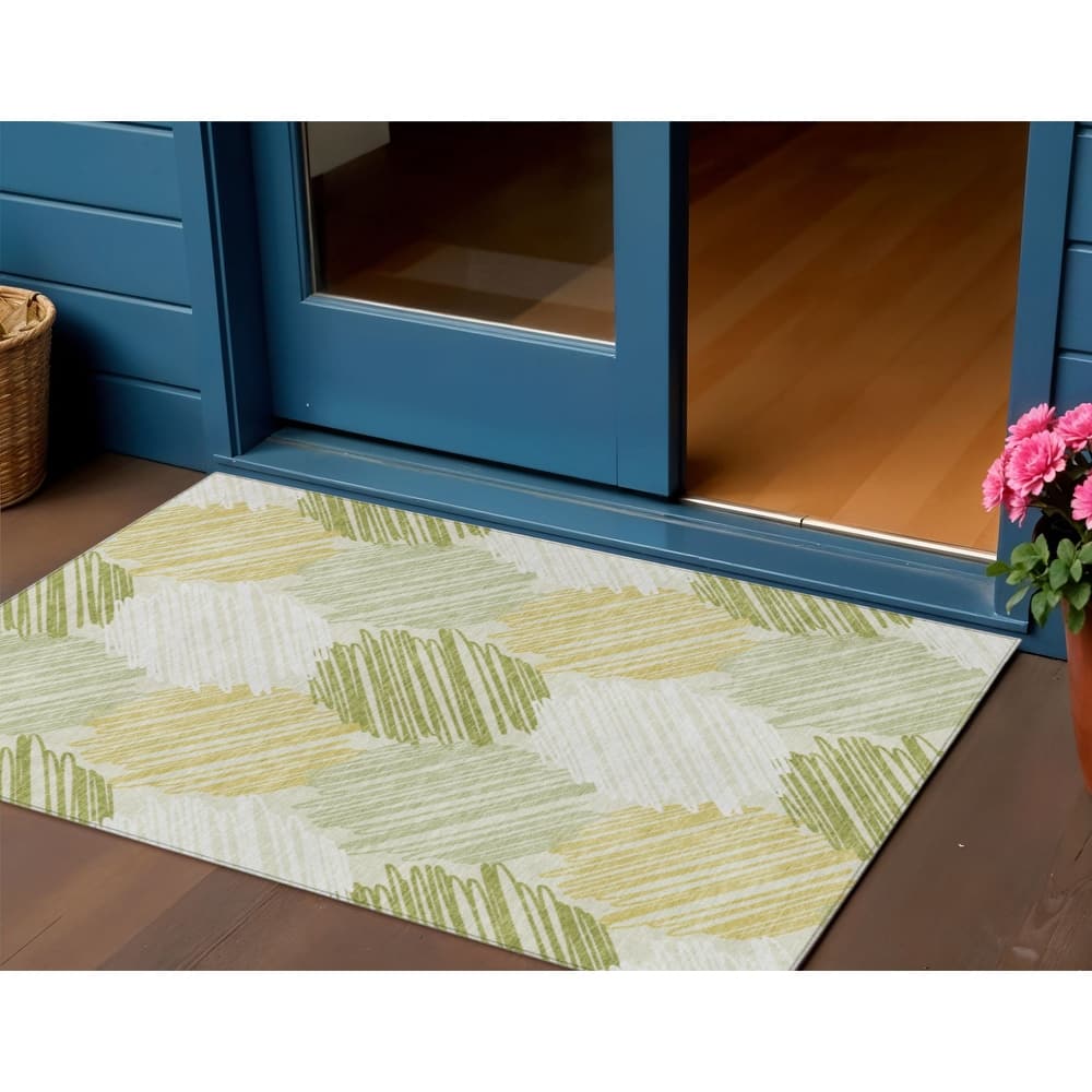 HomeRoots Geometric Transitional Rectangle Outdoor Rug