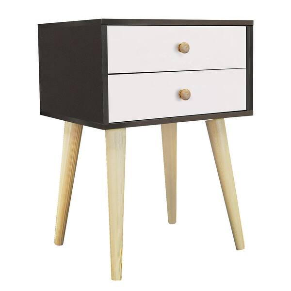 Shop Jerry Maggie Nightstand Modern 4 Thin Long Legs Space Station Cubic Night Stand Storage Bedside Table Paulownia Wood Overstock 27795235