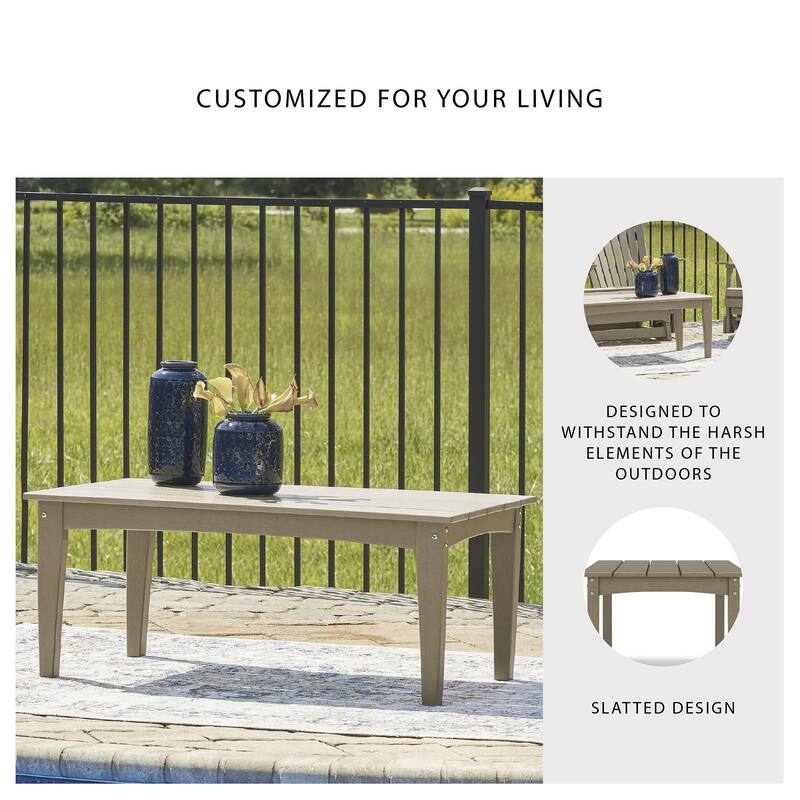 Signature Design by Ashley Hyland wave Outdoor Coffee Table - 44.13" W x 24" D x 18.13" H