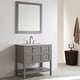 preview thumbnail 6 of 4, Florence 36 Inch Rectangular Bathroom/Vanity Framed Wall Mirror In Grey - 36 inches