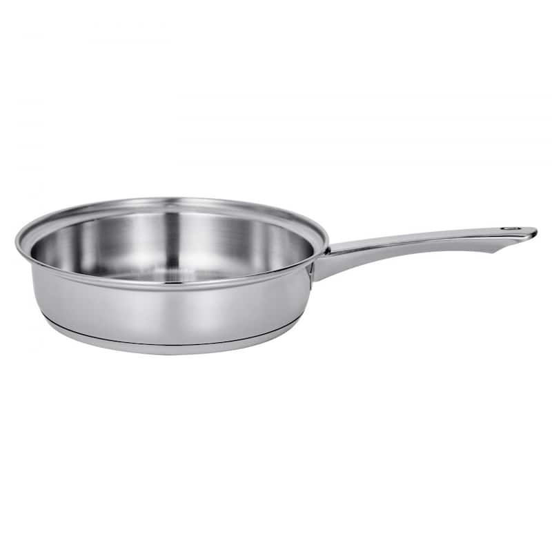 Silver Stainless Steel Egg Poacher Pan with 4 Cups and Glass Lid - 14.69 x 8.86 x 4.33 in