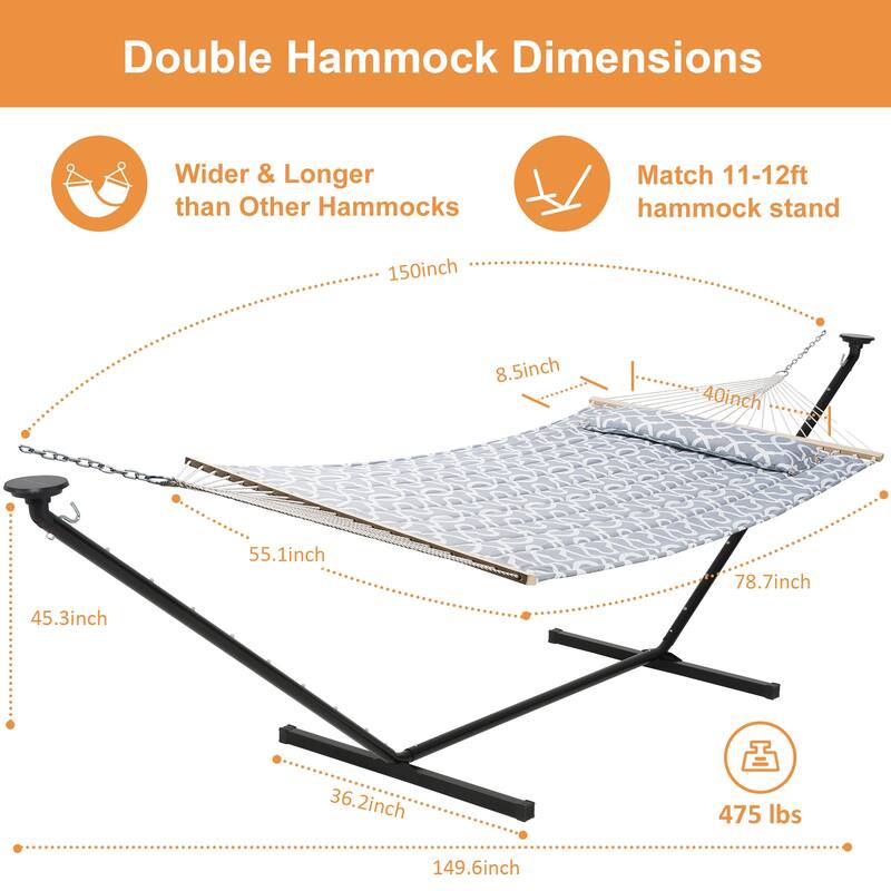 12 ft. Hammock with Stand - 149.6*55.1*45.3
