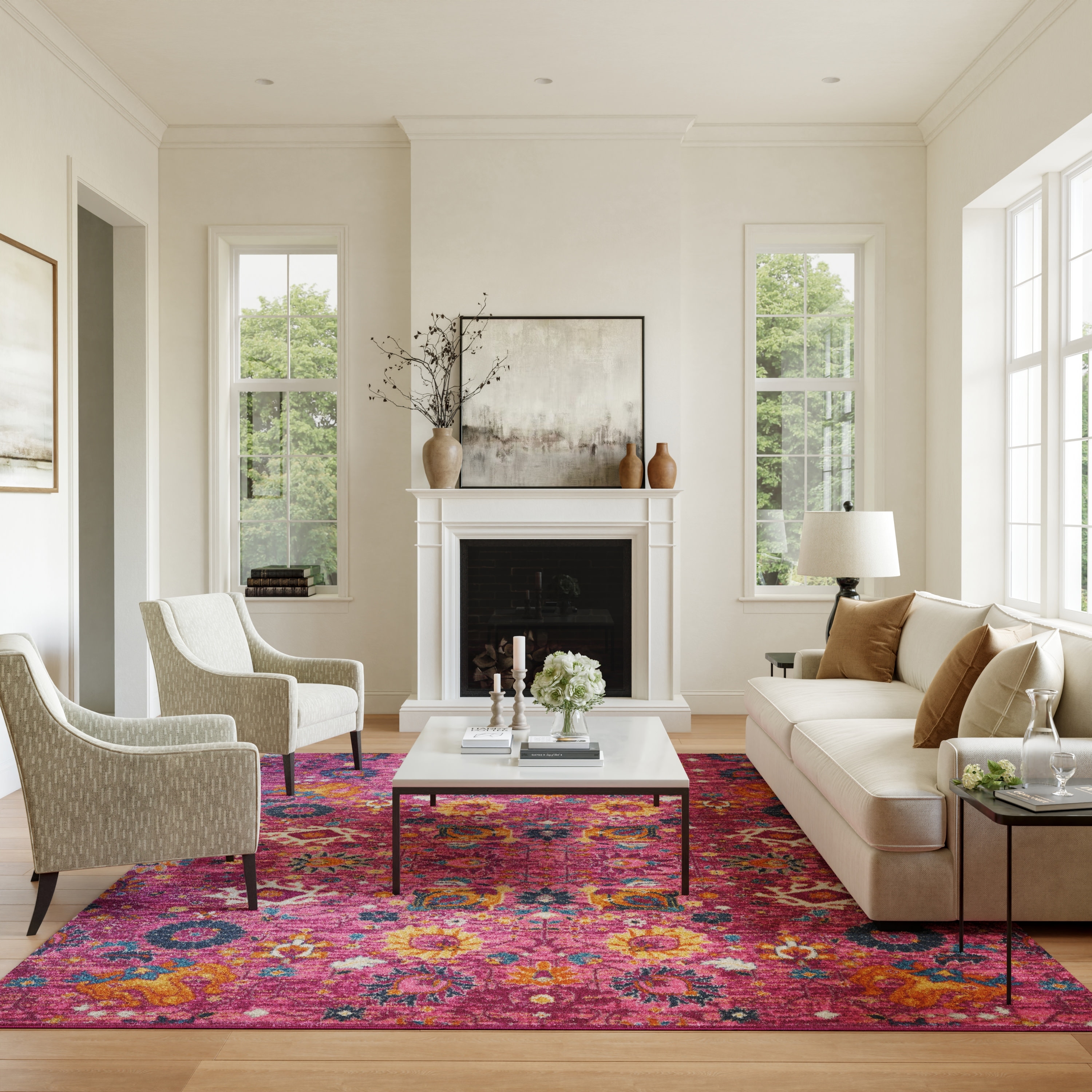 Nourison Passion Boho French Country Floral Area Rug.