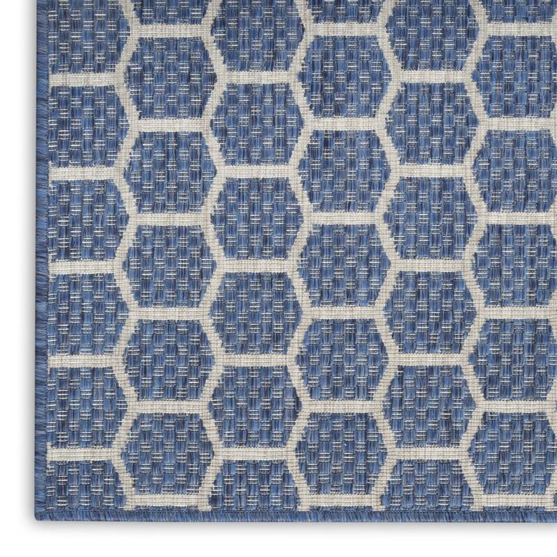 HomeRoots Geometric Modern Runner Outdoor Rug - 12' Runner