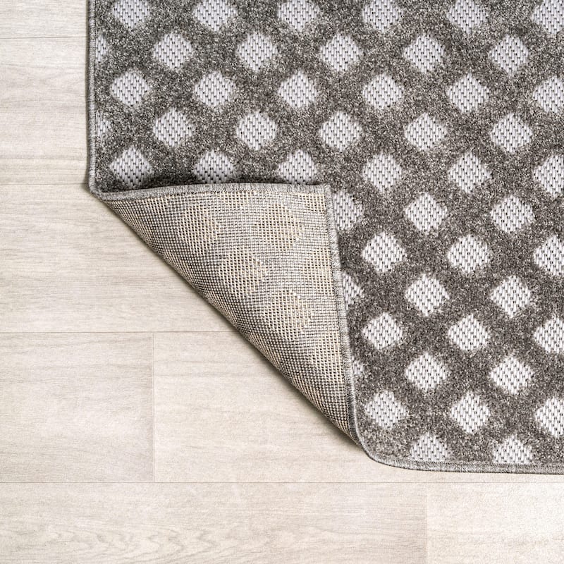 JONATHAN Y Citta High-Low Pile Mini-Diamond Trellis Indoor/Outdoor Area Rug