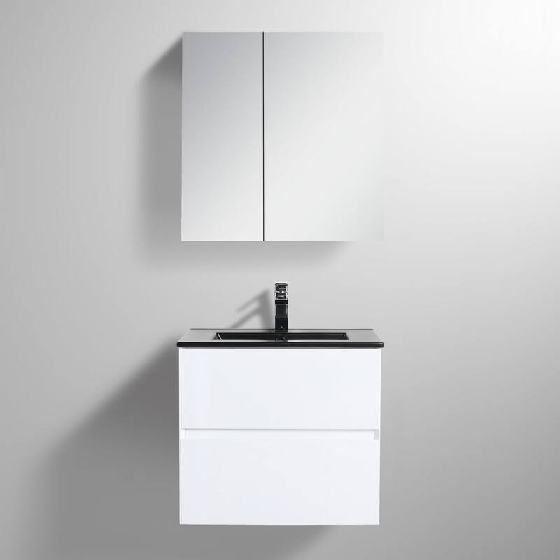 Blossom All Wood Wall Mounted Floating Bathroom Vanity with Sink