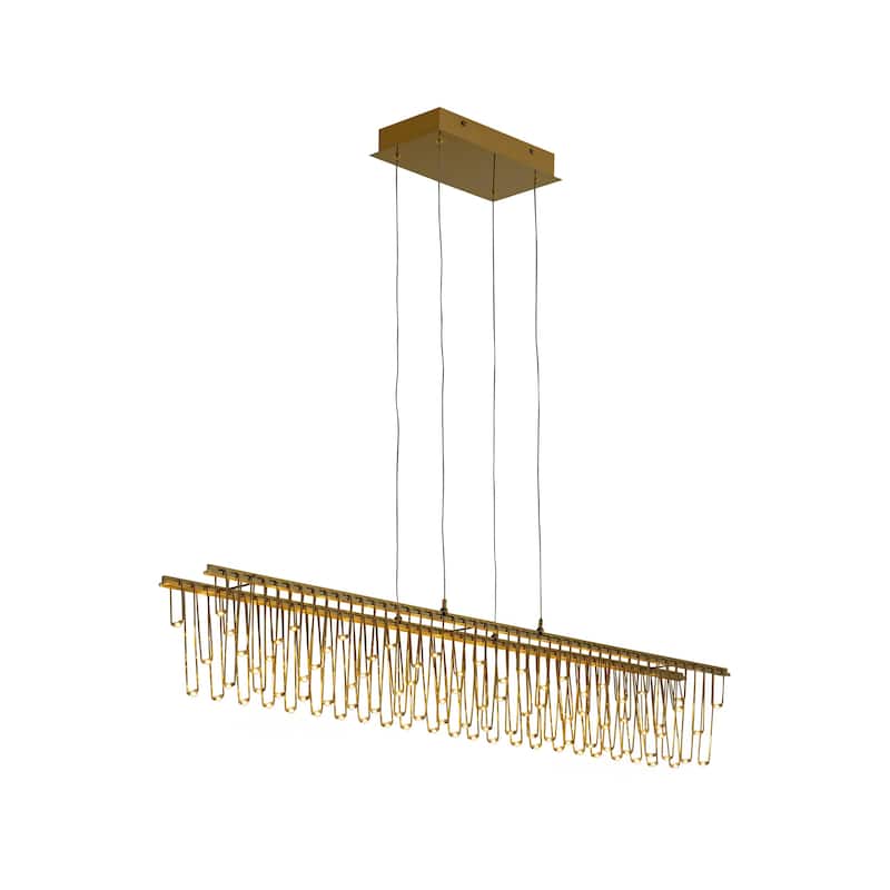 Golden Lighting Lucerna Integrated LED Island Light in Stainless Steel Gold