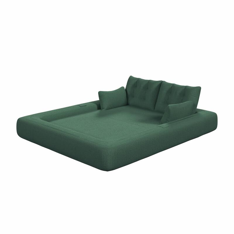 GDFStudio - Teddy Fabric 78.7" Multi-Functional Foldable Sofa Bed