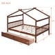 preview thumbnail 3 of 20, Full-Size Wooden House Bed with Drawers, Pine Wood Frame for Kids' Bedroom