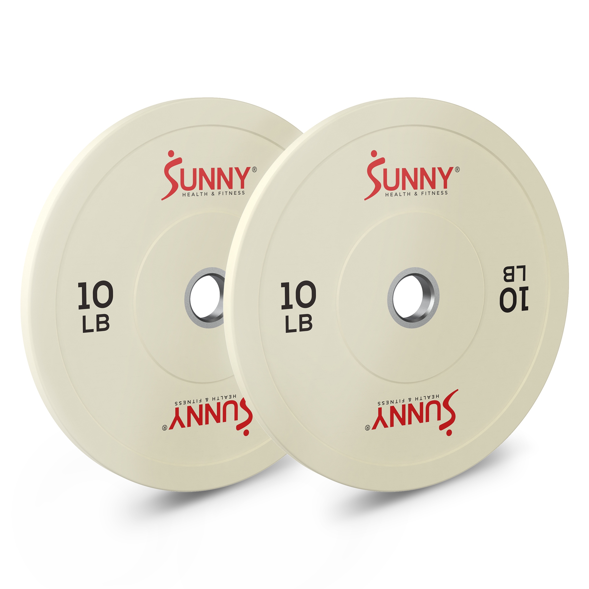 Sunny Health Fitness Elite 2 Olympic Weight Plates 10 LB Pair SF OP01 10 White 17.8 x 17.8 x 0.9 INCHES