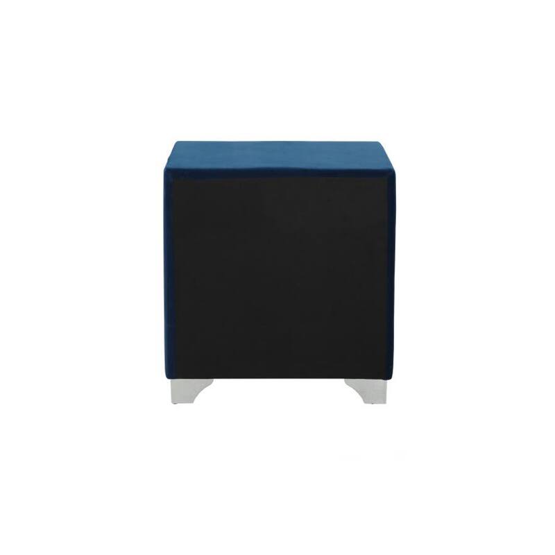 2 Drawers Velvet Nightstand with Metal Handles