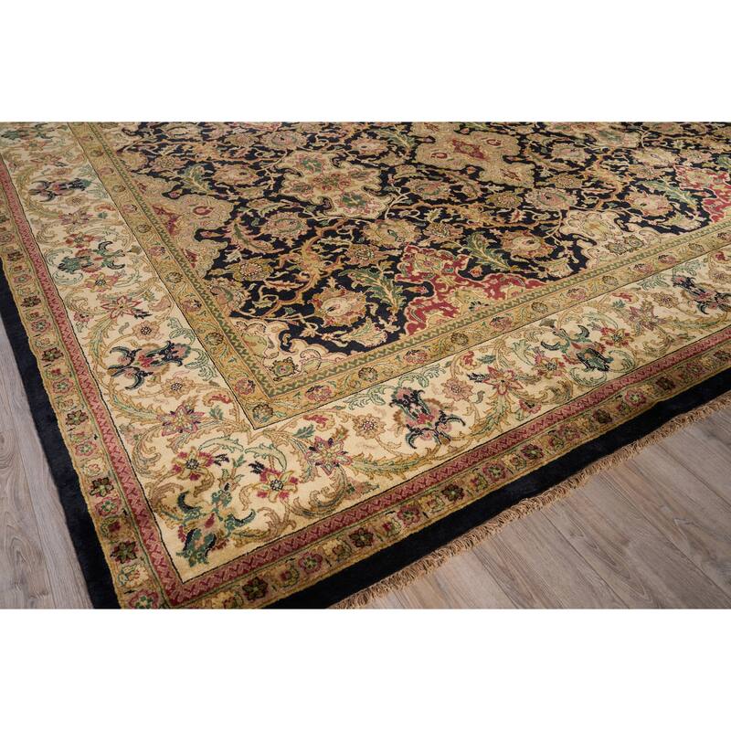 EXQUISITE RUGS ONE-OF-A-KIND Polonaise Hand Knotted Black Rug - 14'x18'