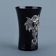 preview thumbnail 5 of 3, 3.35 inches H Dark Purple and sliver Dragon With Rose Shot Glass made of Dark Purple and sliver