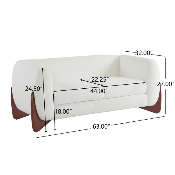 dimension image slide 4 of 5, Alma Upholstered Boucle Loveseat by Christopher Knight Home
