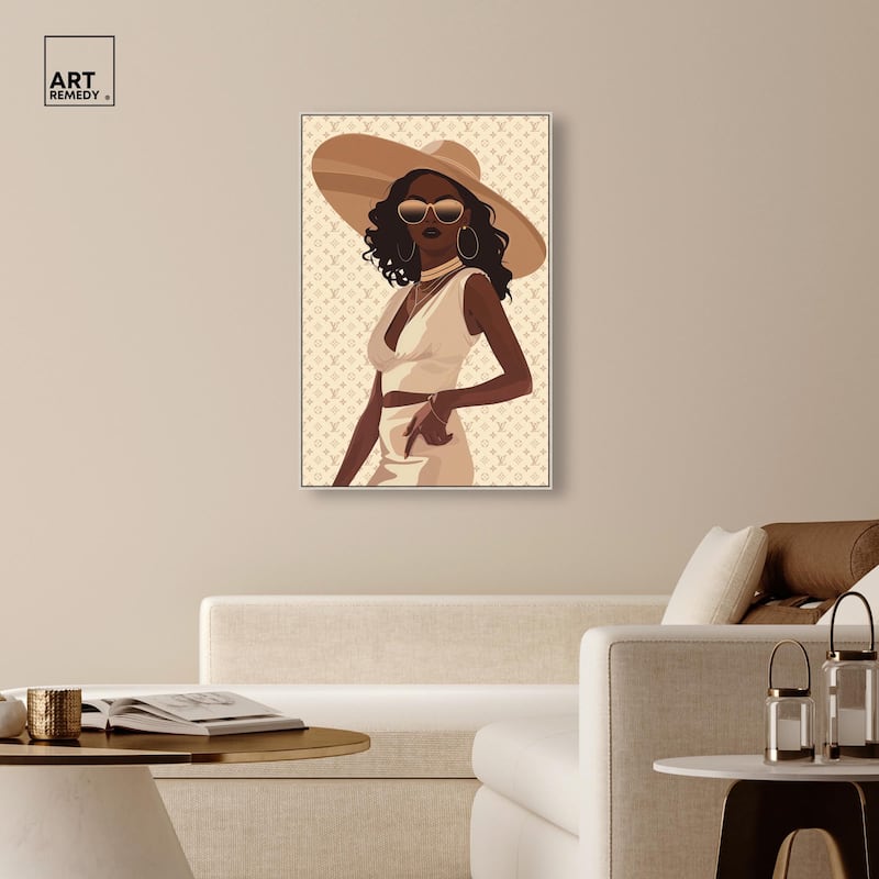 Stylish Gal in Tans Canvas by Art Remedy