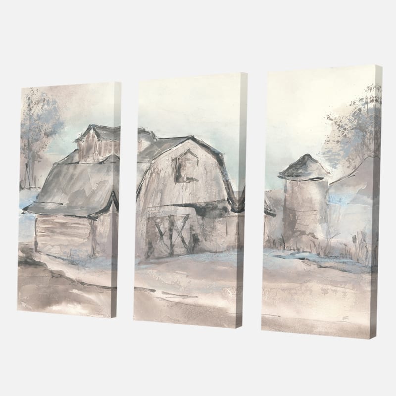 Designart "Farmhouse Barn Grey V" Modern Farmhouse Canvas Art