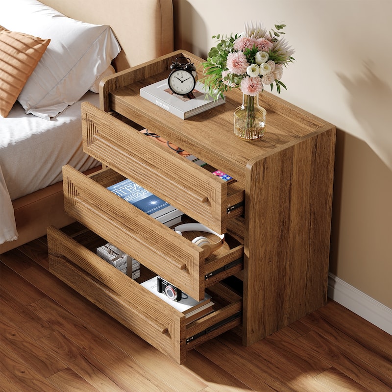 32" Wide Oversized Nightstand with 3 Drawers