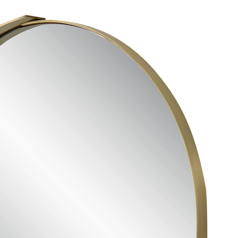 Renwil Aleah Iron Wall Mirror, Satin Brass - Satin Brass