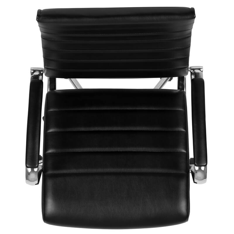 High Back LeatherSoft Contemporary Ribbed Executive Swivel Office Chair