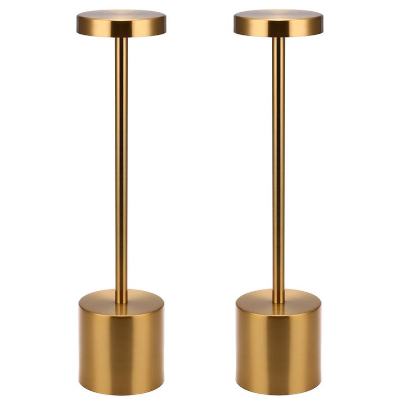 2Pack Cordless Table Lamp, Rechargeable LED Battery 3600mAh Metal USB Portable Powered Desk Lamp, 3 Levels Brightness Light