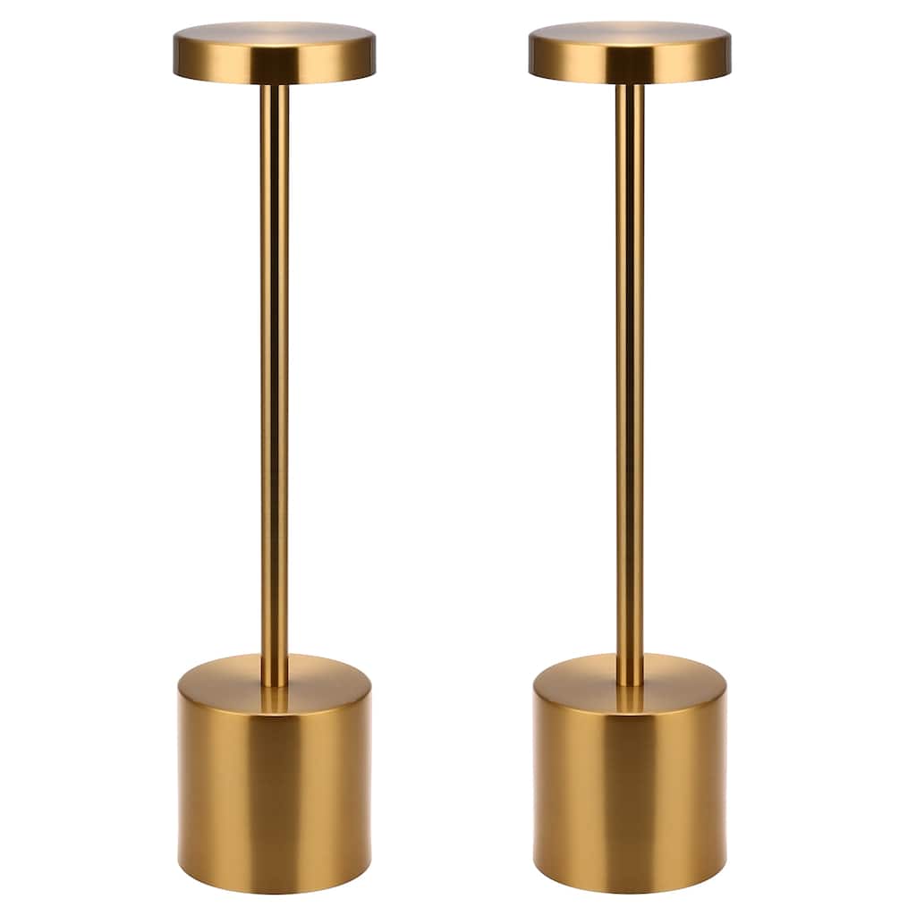 2Pack Cordless Table Lamp, Rechargeable LED Battery 3600mAh Metal USB Portable Powered Desk Lamp, 3 Levels Brightness Light