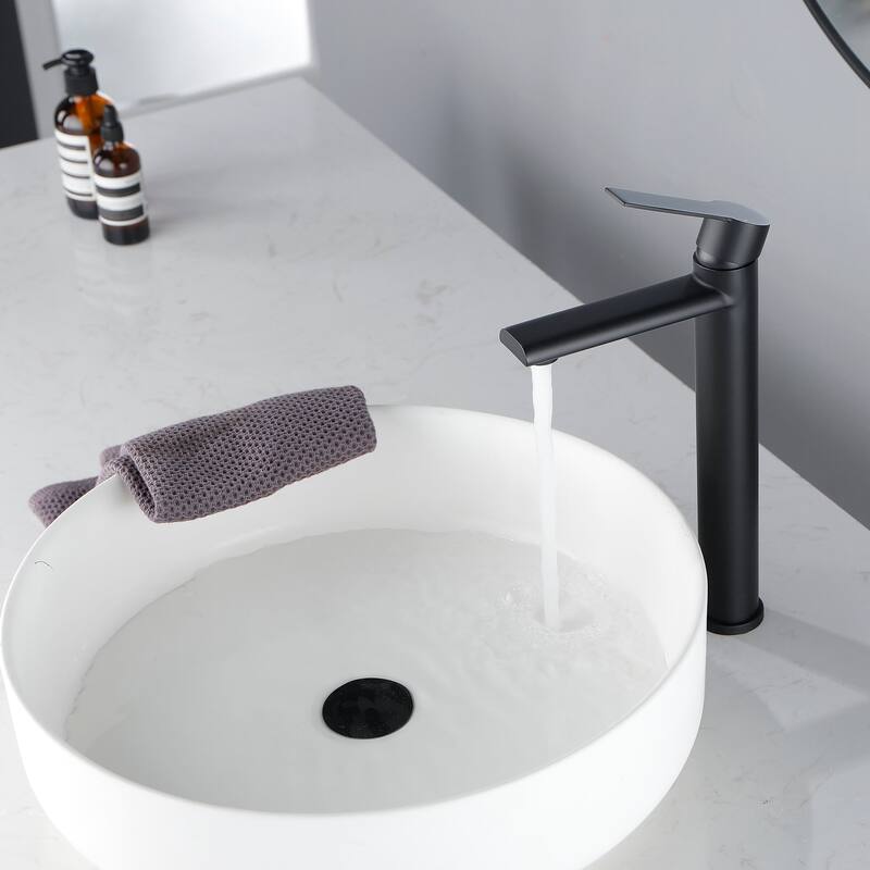Single Handle Single Hole Bathroom Faucet - 6"12"