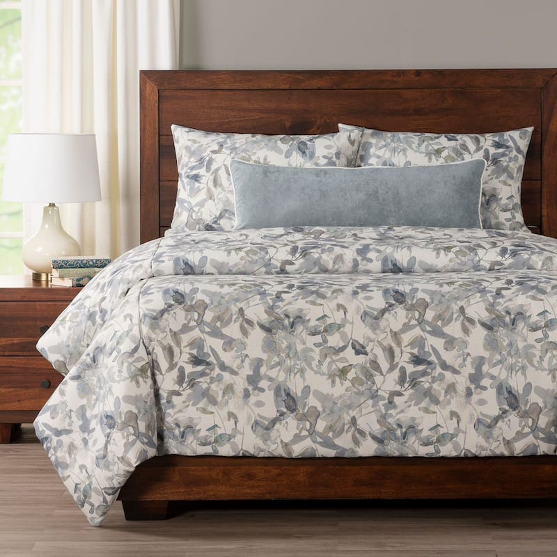Siscovers Lake Placid Abstract Floral Print Duvet Set - Twin - 4 Piece