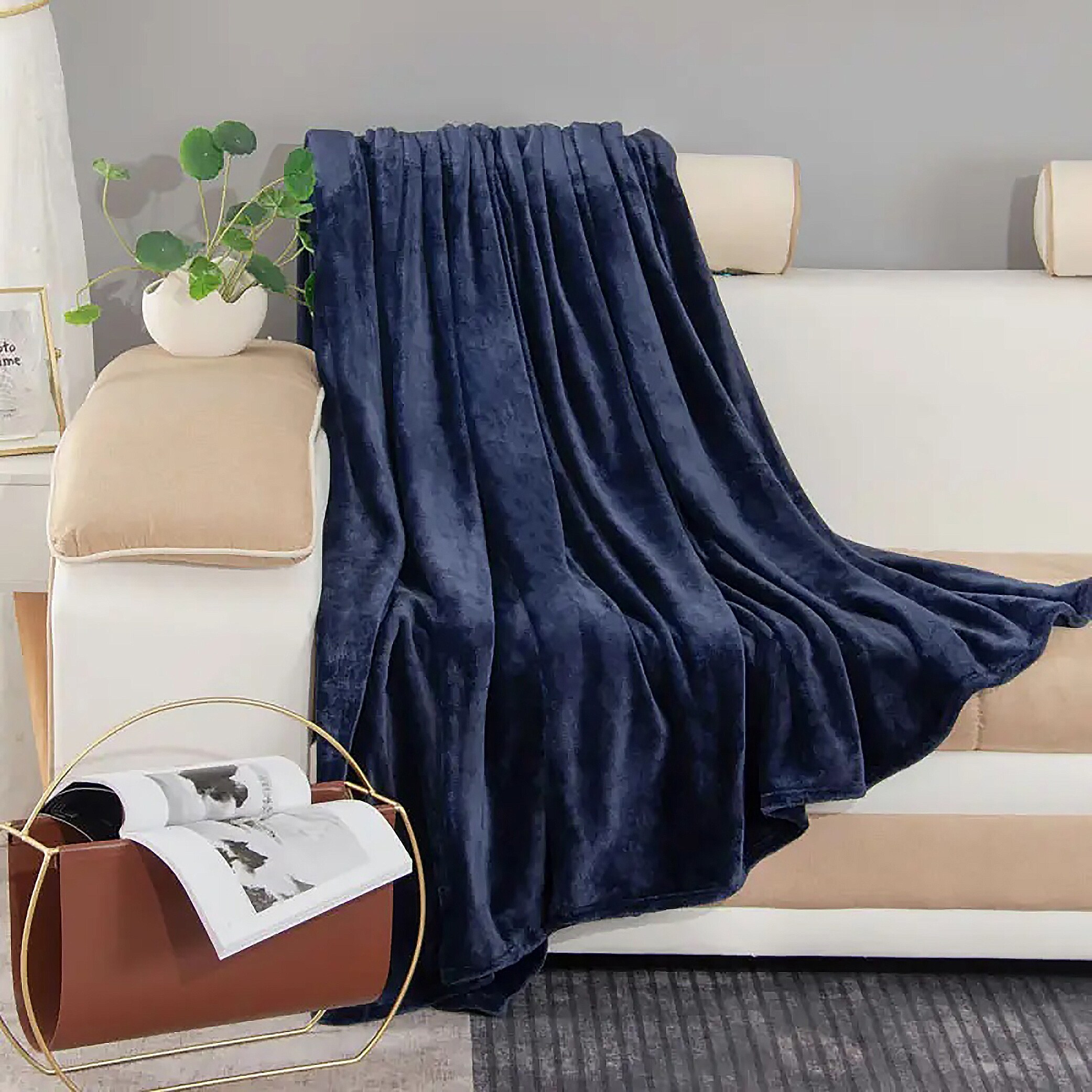 Bed throw navy best sale