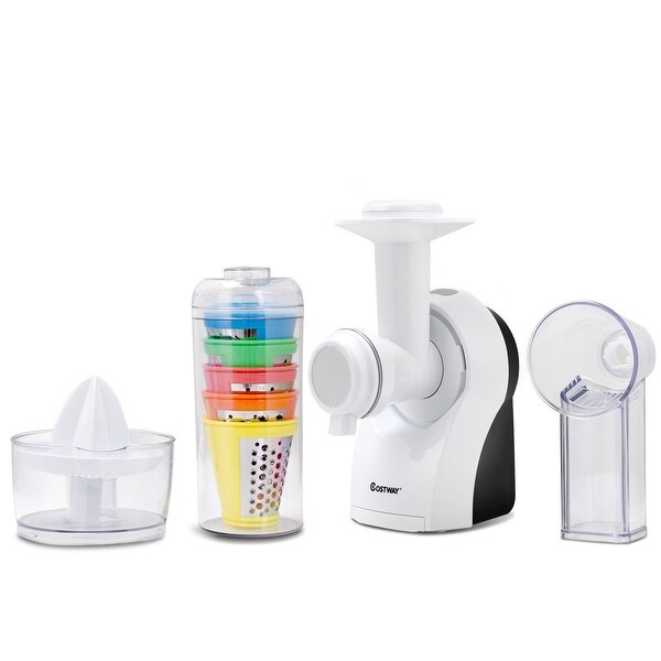Costway 3 In 1 Electric Food Processor Citrus Juicer Frozen Dessert Maker Slicer Cutters