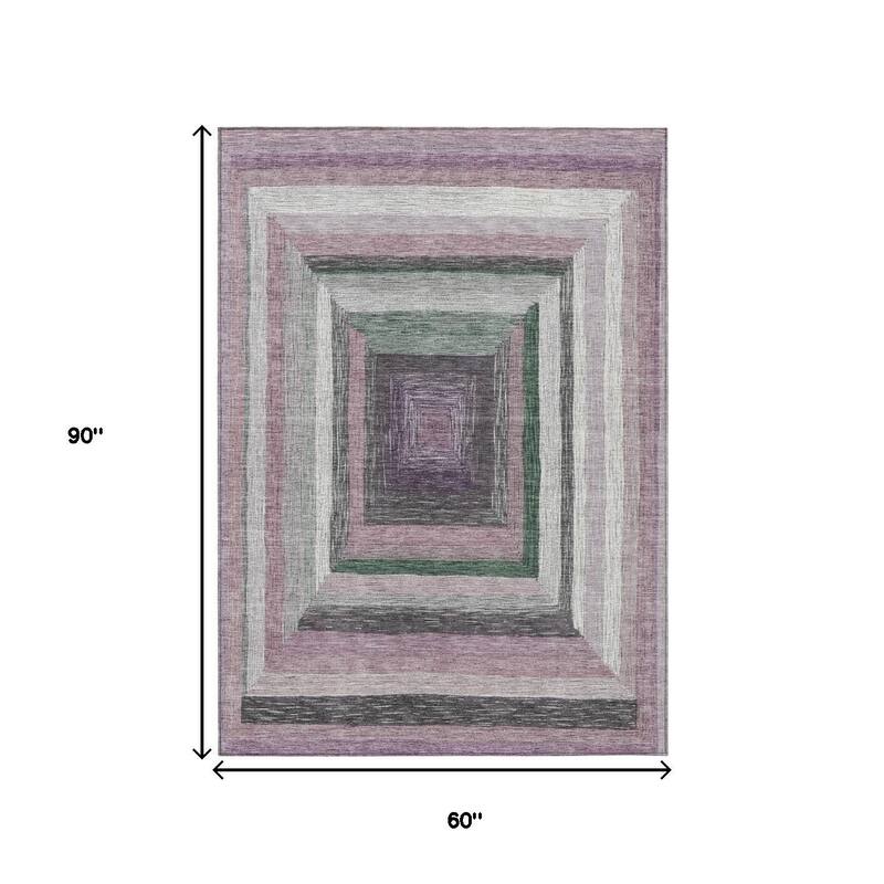 HomeRoots Geometric Transitional Rectangle Outdoor Rug