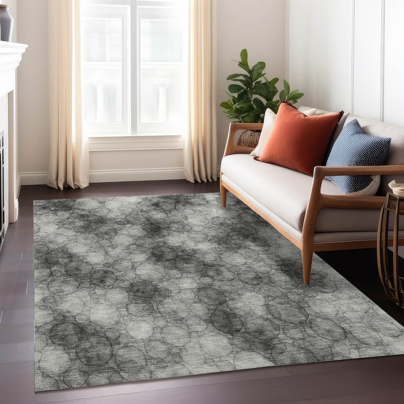 Machine Washable Indoor/ Outdoor Modern Aby Chantille Rug