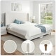 preview thumbnail 21 of 94, Upholstered Platform Bed with Curve-Shaped Design Headboard