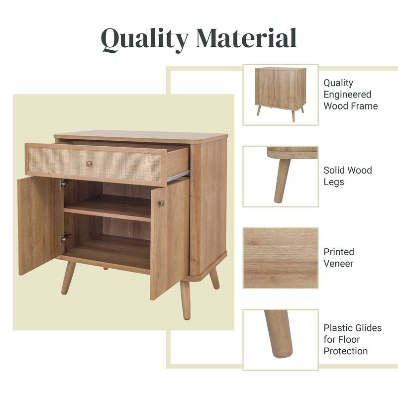 NPD Furniture Thelma KD Rattan Small Cabinet 1 Drawer 2 Doors