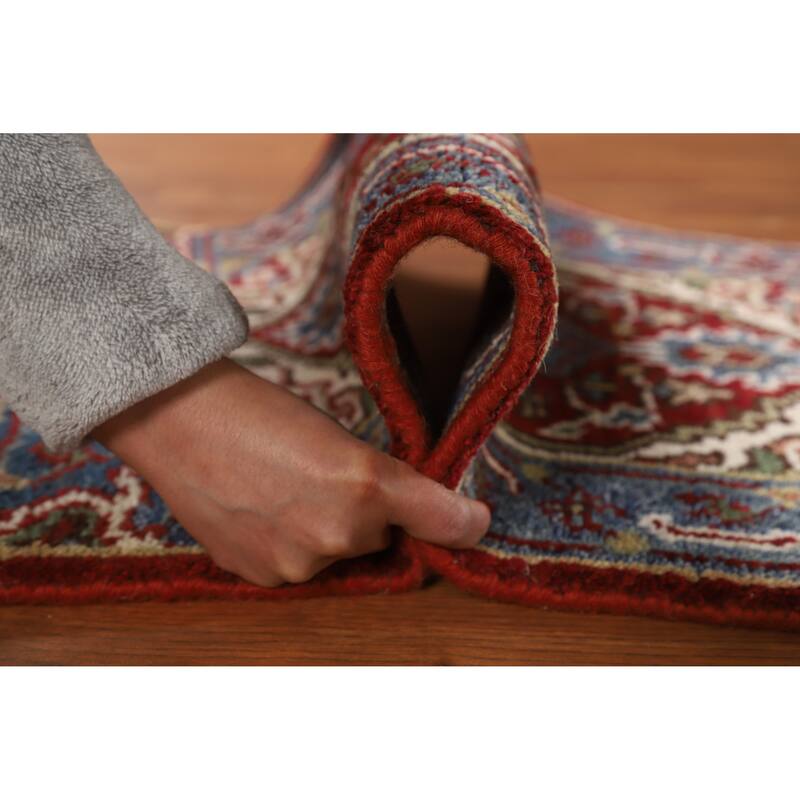 Hand Knotted Oriental 100% Wool Carpet Traditional Medallion Red Heriz (serapi) Area Rug - 3' 0'' X 2' 0''