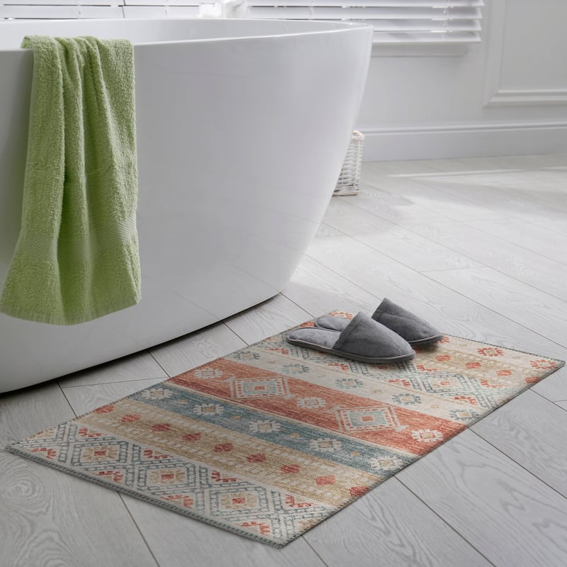 Addison Indoor/ Outdoor Yuma Southwest Boho Washable Rug - 1'8" x 2'6" - Desert