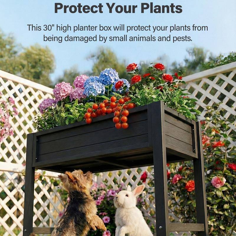 WINSOON All Weather HIPS Raised Garden Bed with Drainage Holes