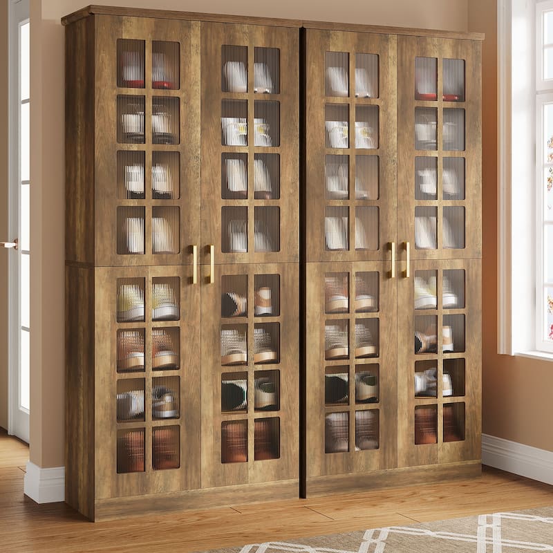 9-Tier Modern Shoe Storage Cabinet with Doors and Adjustable Shelves