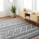 preview thumbnail 1 of 7, Ermias Country Area Rug 2' 3" x 3' 9" - Black/Ivory
