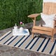 SAFAVIEH Courtyard Charmaine Indoor/ Outdoor Waterproof Area Rug - 2' x 3'7" - Navy/Beige